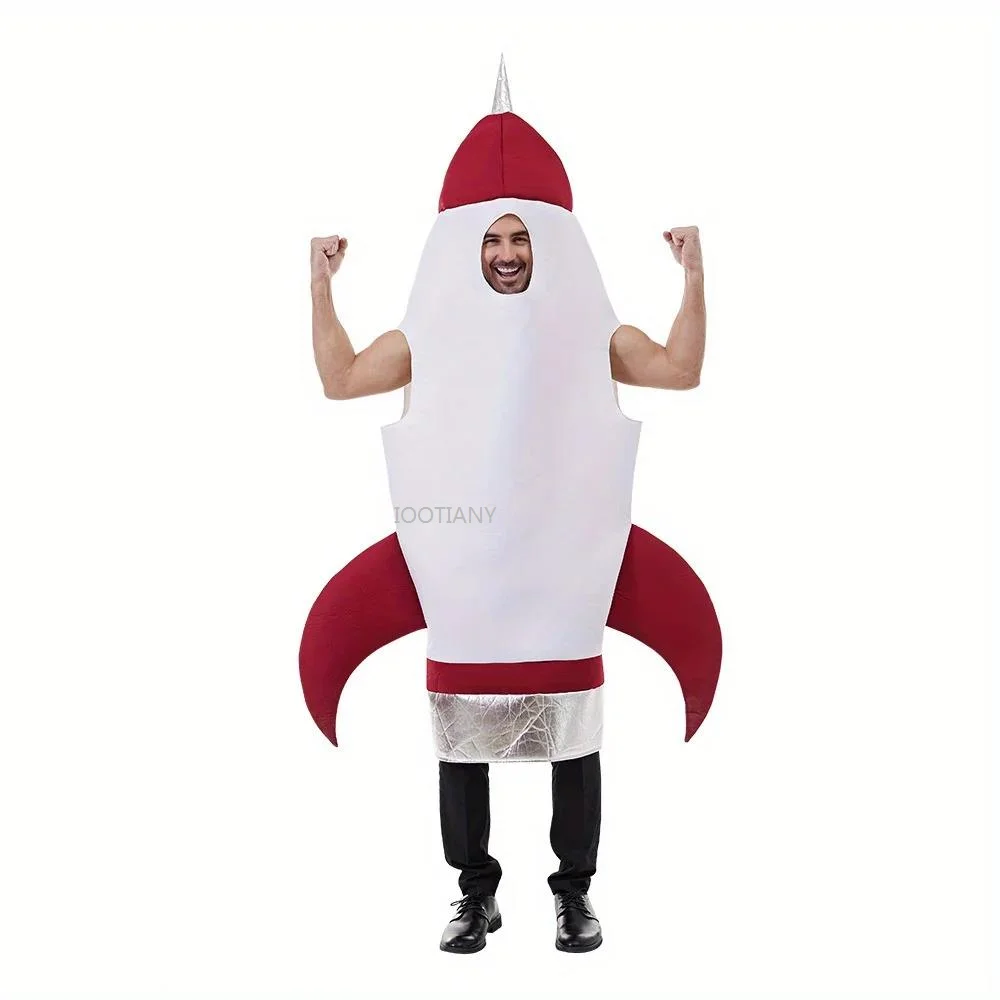 

New Fashion Classic Funny Rocket Onesie Adult Unisex Space Coaplay Jumpsuit Costume Halloween Party Performance Costumes