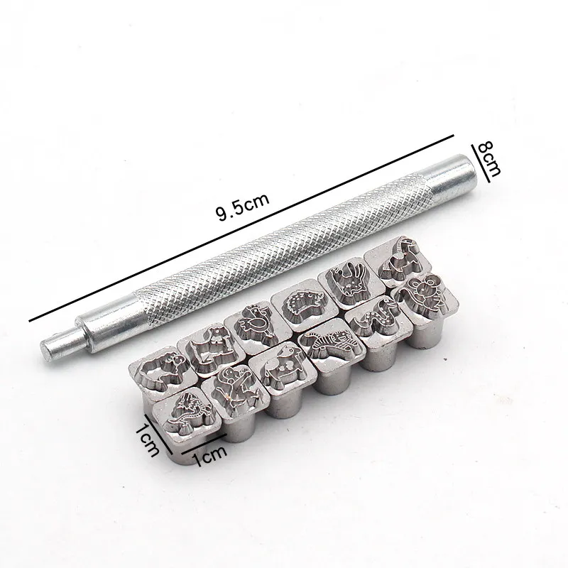 Leather Printing Chinese Zodiac, Leather Carving Pattern, Number, Letter Punching Combination, Exchangeable Seal Printing Set