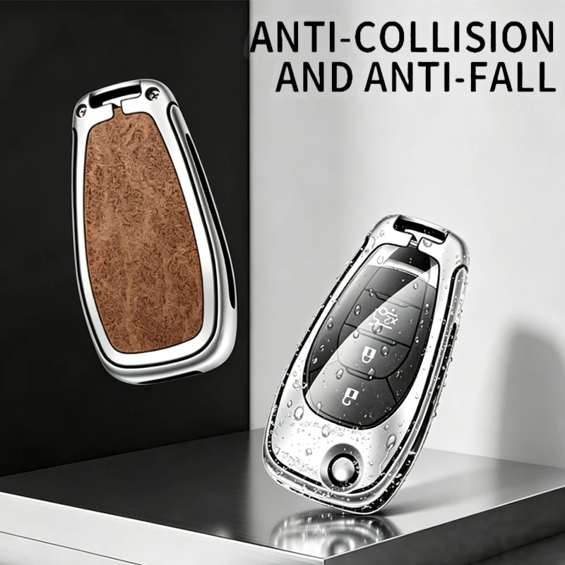 Zinc Alloy Leather Car Key Case Cover Shell for Chevrolet Onix Cruze Aveo Trailblazer Spark Sonic Spin GM Prism Colorado Cobalt