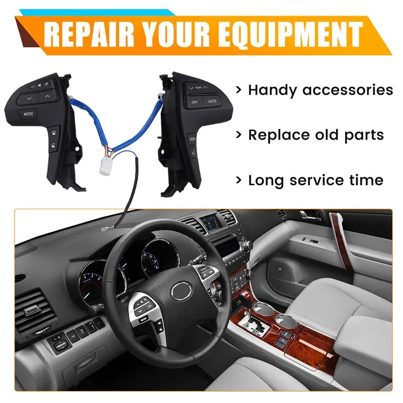 Car Bluetooth Steering Wheel Audio Control Button Switch For Toyota Highlander 2009-2012 Hilux 2011-2013 84250-0E220-A74F - view 5