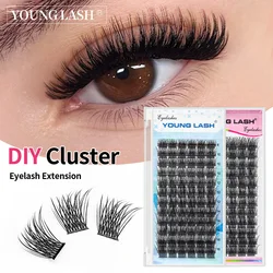 YOUNG LASH DIY  Eyelash Extension  Fluffy Volume Individual Clusters Lashes 72 Volume Natural Eyelash  DIY At Home