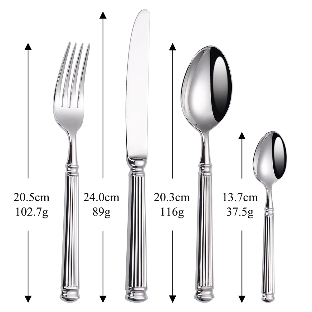 4/8/12 Pieces High Quality 18/10 Stainless Steel Cutlery Set with Knives Forks Spoons Mirror Polished Dishwasher Safe Flatware