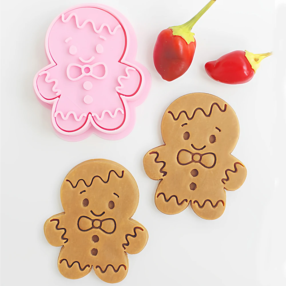 الكرتون عيد الميلاد الزنجبيل رجل كوكي العفن DIY Stampcookie القواطع الخبز الملحقات #2