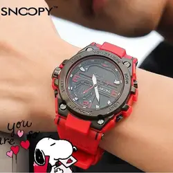 Snoopy Peanuts For Men Watch Sports Dual Display Japan Quartz Digital Multi-Function Wristwach Boy Teenager Student Alarm Clock