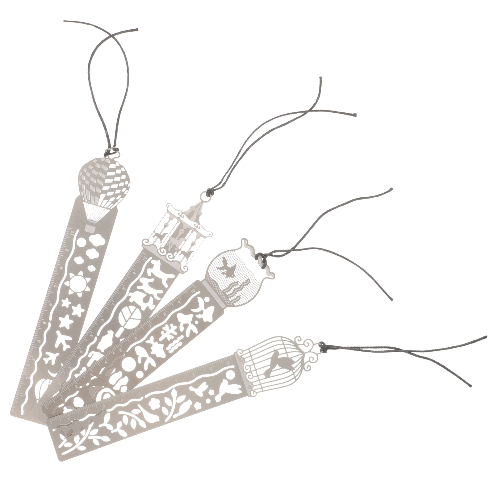 8 pezzi creativi in metallo segnalibro righello stencil non sbiadiscono bambini strumento di disegno di cancelleria per bambini per studenti file