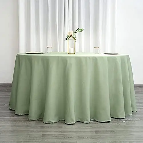 10 Pcs 120 Inch Sage Green Round Tablecloths Fabric Table Cover Linens For Wedding Party Polyester Reception Banquet Events