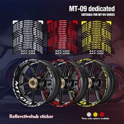 For YAMAHA MT-09 Motorcycle Wheel Hub Inner Ring Damping Reflective Rim Scoote Stickers Strips Motor Cycle Accessories Decals