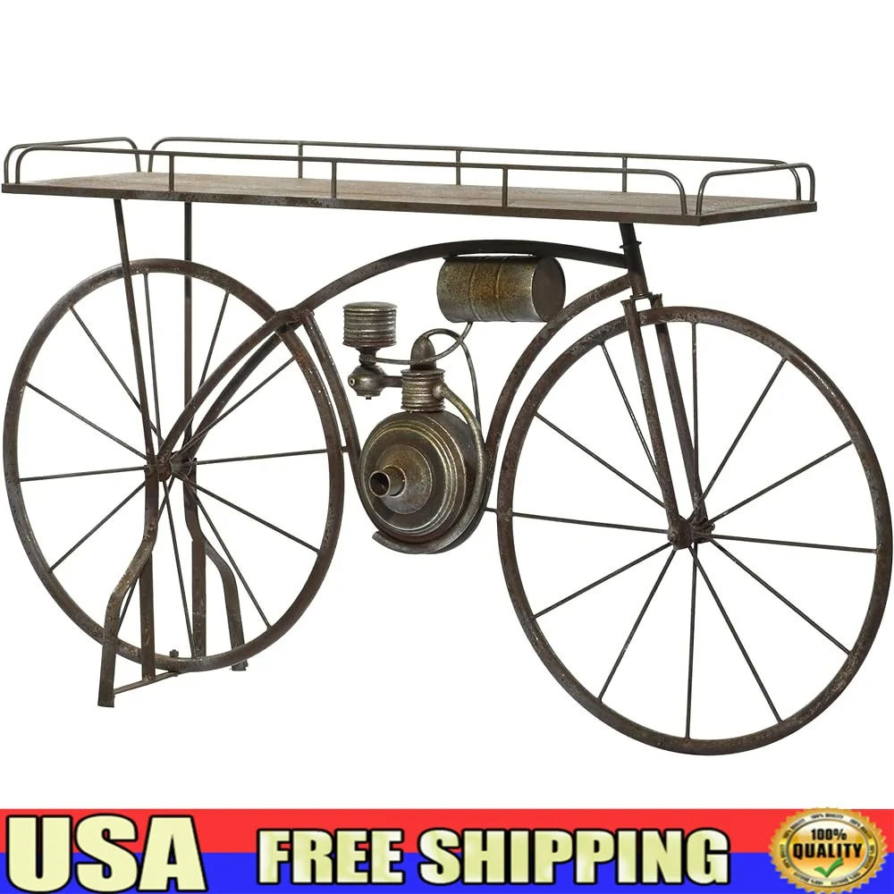 

Weathered Bronze Metal Plant Shelf Rustic Flower Stand Indoor Outdoor Display Rack