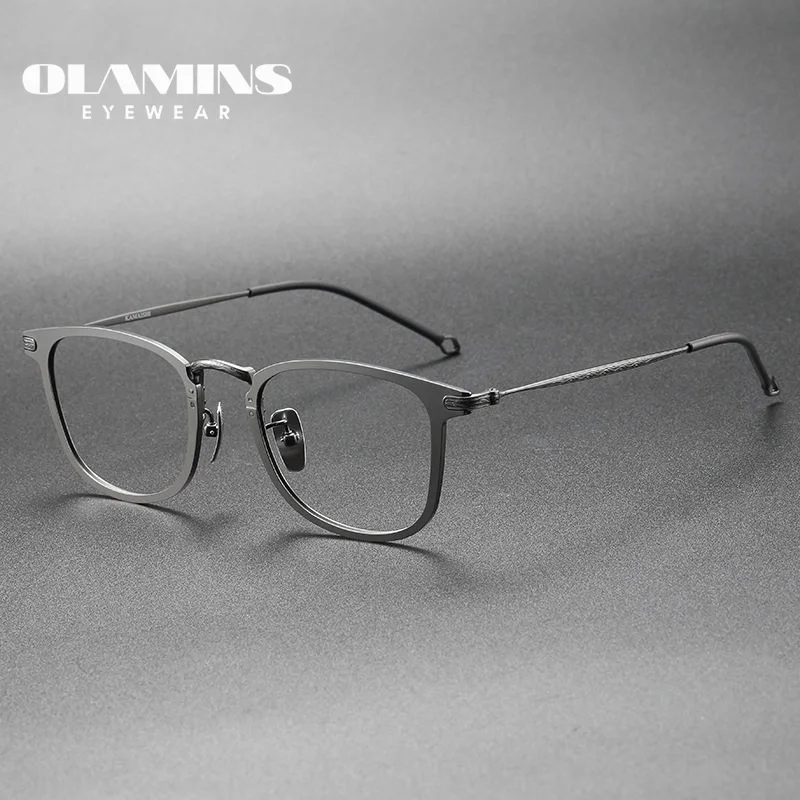 

OLAMINS​ Pure Titanium Glasses Frame Men Women New Pilot Optical Myopia Prescription Eyeglasses Frame Screwless 88009
