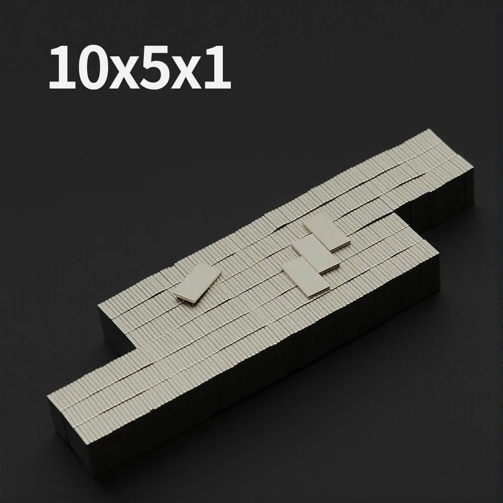 10x5x1mm Powerful Neodymium Magnet N35 NdfeB Permanent Magnetic imanes Block Super Strong Fridge Magnets DIY