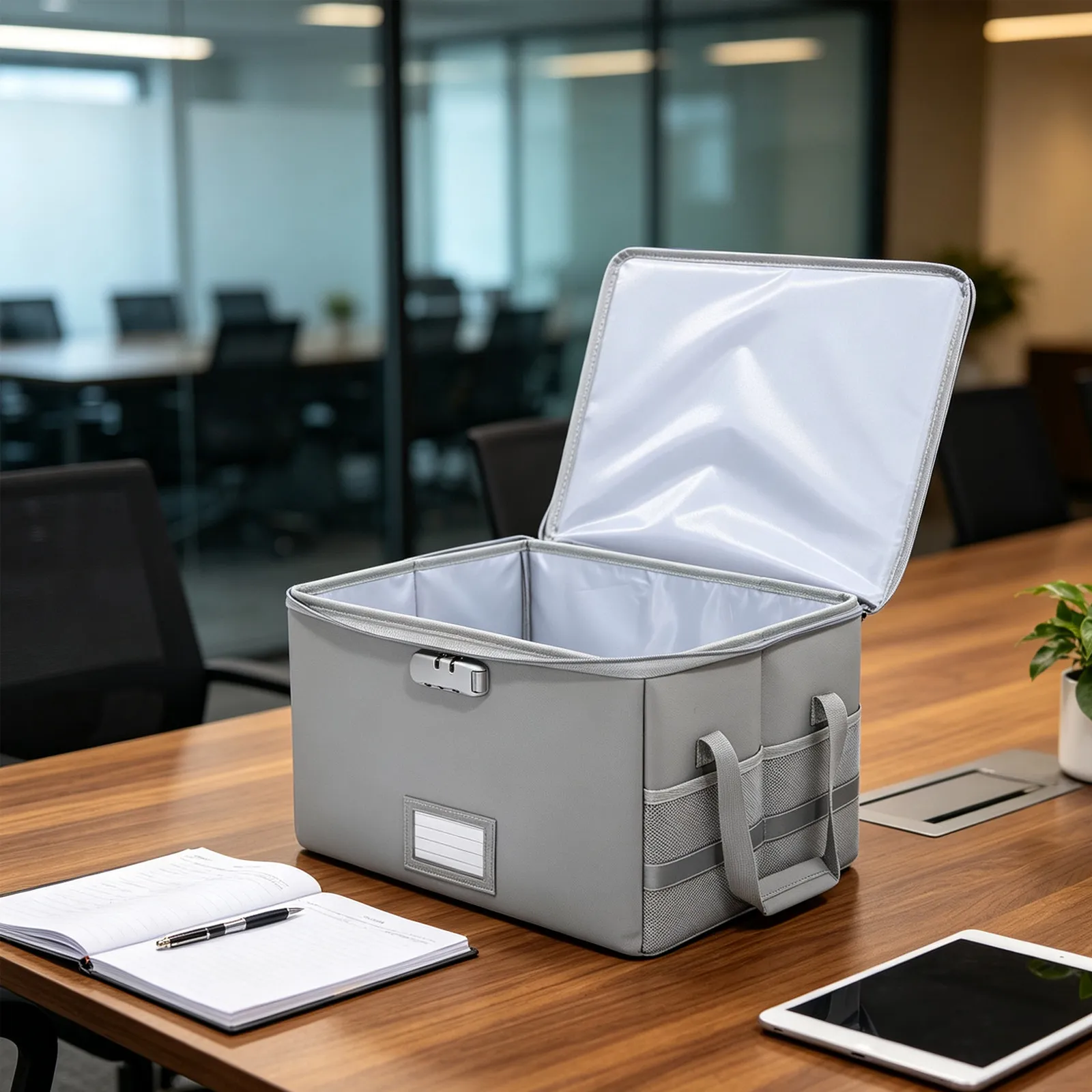 Fireproof Document Box with Lock Resistant File Storage Case Waterproof Important Document Holder Safe Container for Papers