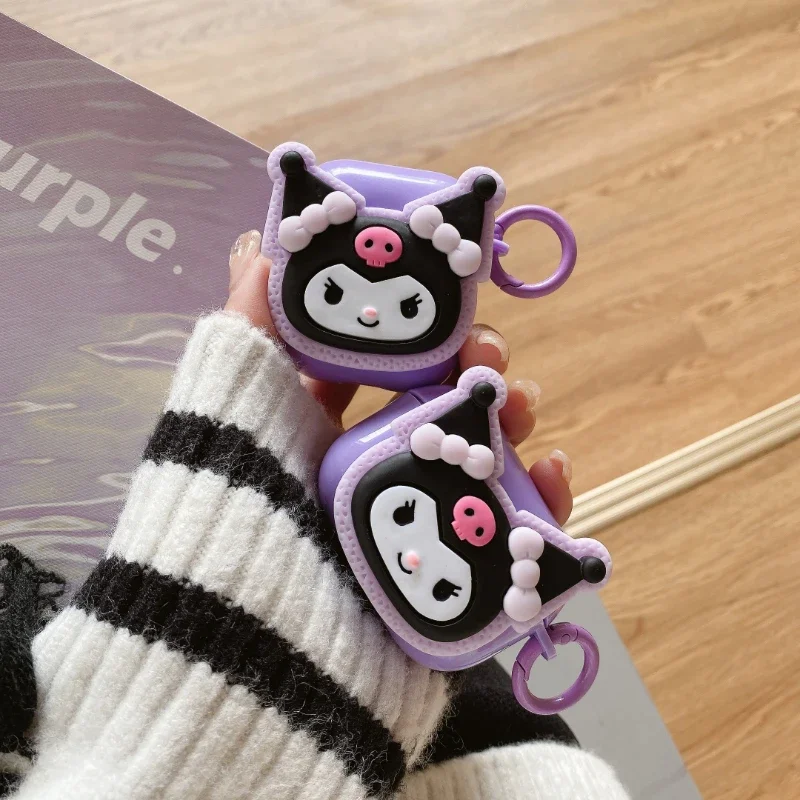 Cute cartoon Sanrio Kuromi etui ochronne na AirPods 1/2 Pro, 3, i Pro2 wygodne do przenoszenia