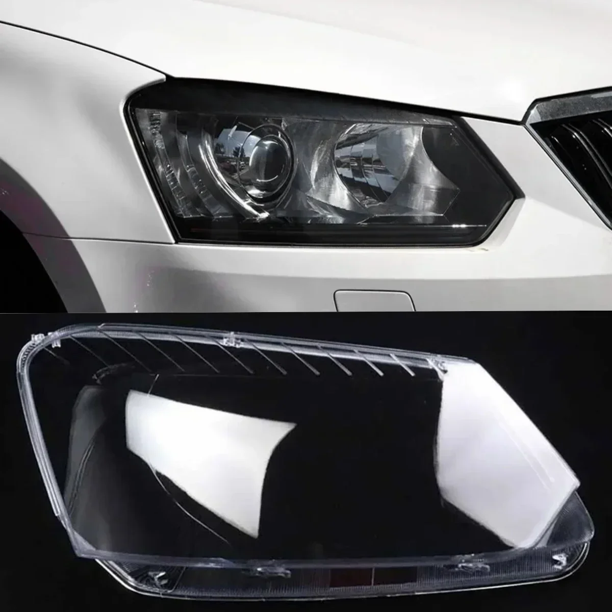 

For Skoda Yeti Transparent Headlight Cover Headlamp Shell Clear Lens Plexiglass Replace Original Lampshade 2014 2015 2016 2017