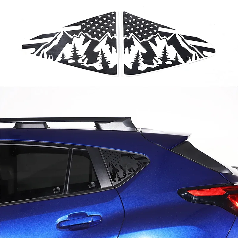 

For 2024+ Subaru Crosstrek PVC car styling car rear triangle glass decal sticker car exterior decoration accessories 2Pcs