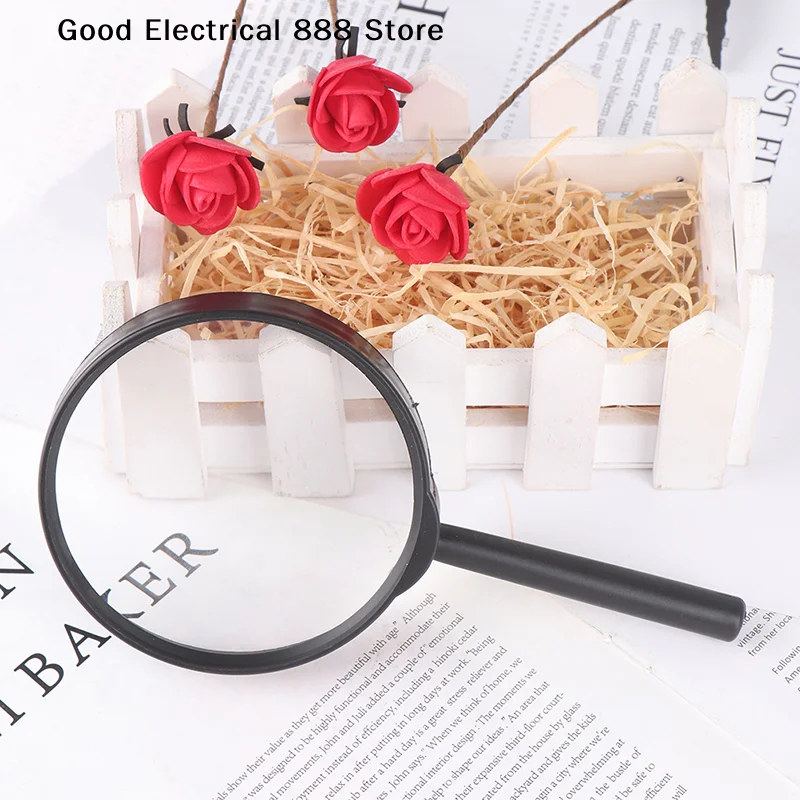 【G】1pc Professional Lightweight 90mm Handheld Magnifier 5X Reading  Newspaper Magnifying Glass Jewelry Plastic Magnifying Glass