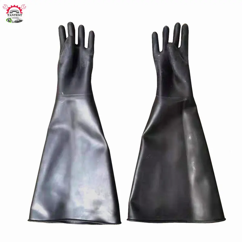 Thickened Wear-resistant Rubber Belt with Grain Smooth Wrinkle Sandblasting Machine Gloves Left and Right Hand Palmless Sleeve