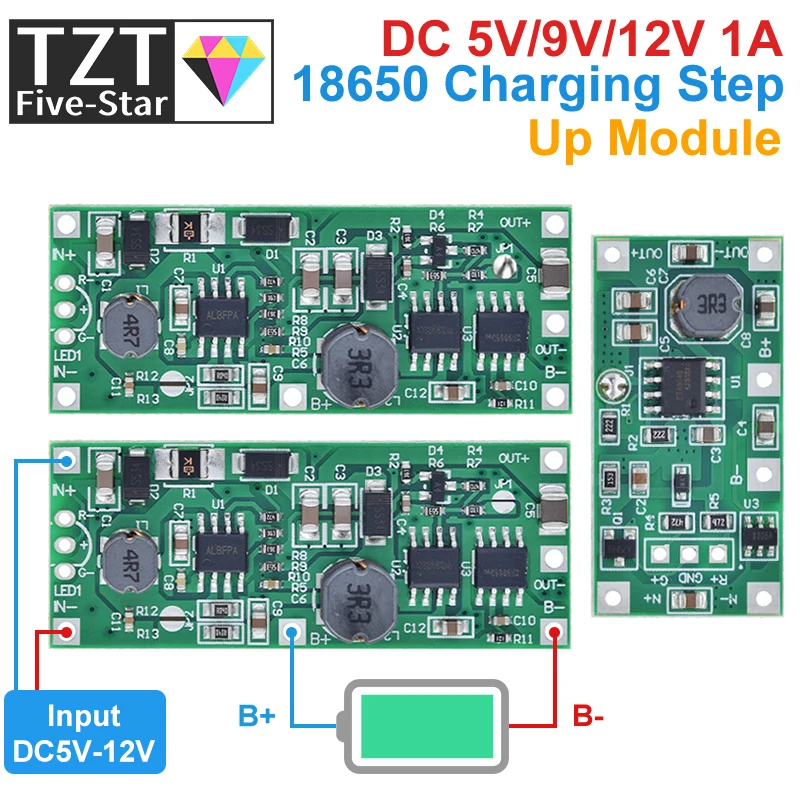 DC 5V 9V 12V Charging Step Up Booster Module for 18650 Lithium Battery UPS Voltage Converter Protection