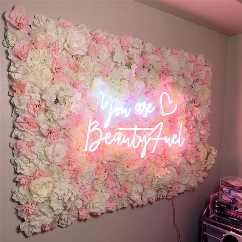 

Artificial Wall Flower Backdrop 1pc 24x16 Inch 3D Silk Rose Floral Panel for Photo Background Home Party Wedding Xmas Decoration