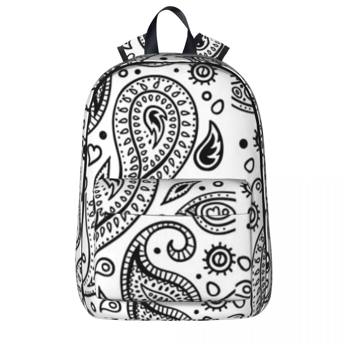 

White And Black Paisley Woman Backpacks Boys Girls Bookbag Fashion Students School Bags Portability Laptop Rucksack Shoulder Bag