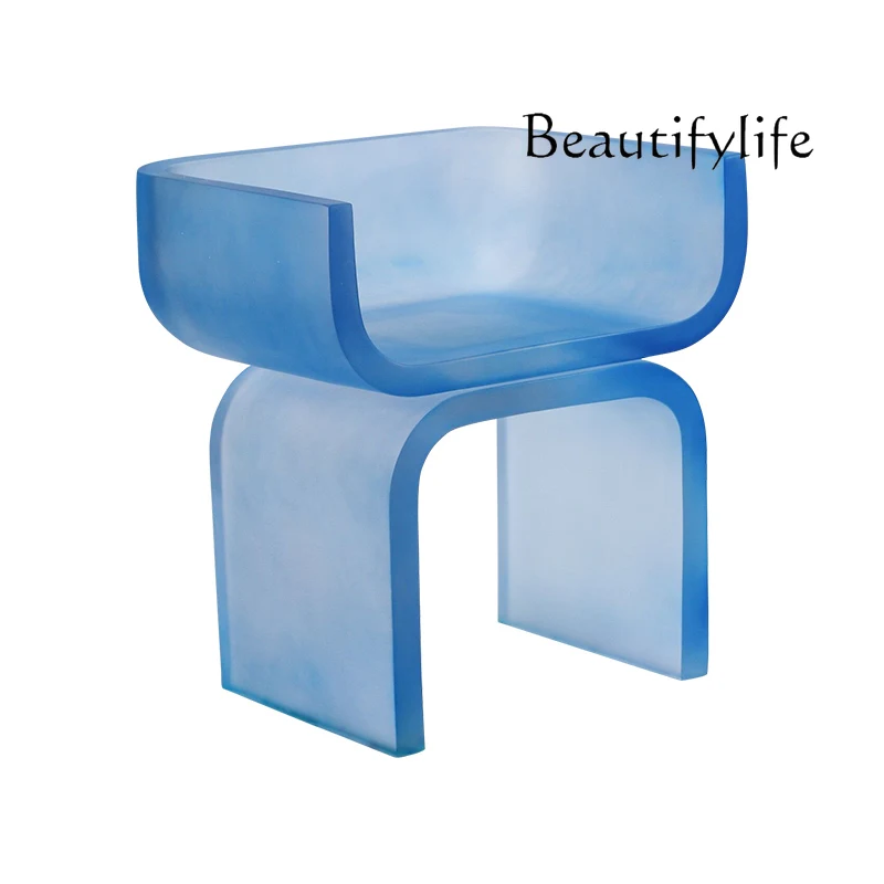 Negotiation area leisure backrest surrounding chair household guest  chair light luxury transparent resin acrylic stool