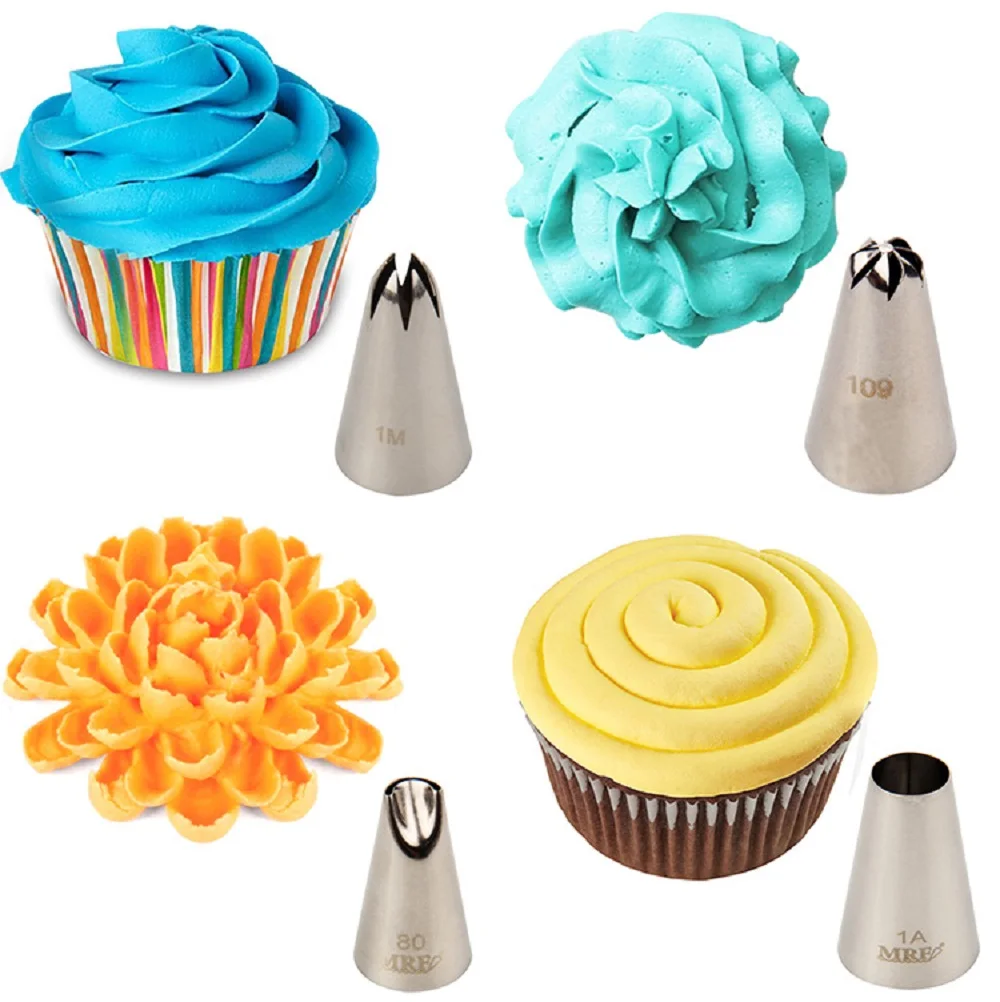 MRF 12pcs Stainless Steel Piping Nozzles Kit,Cake Cupcake Decorating Pastry Icing Tips Set MRF0053