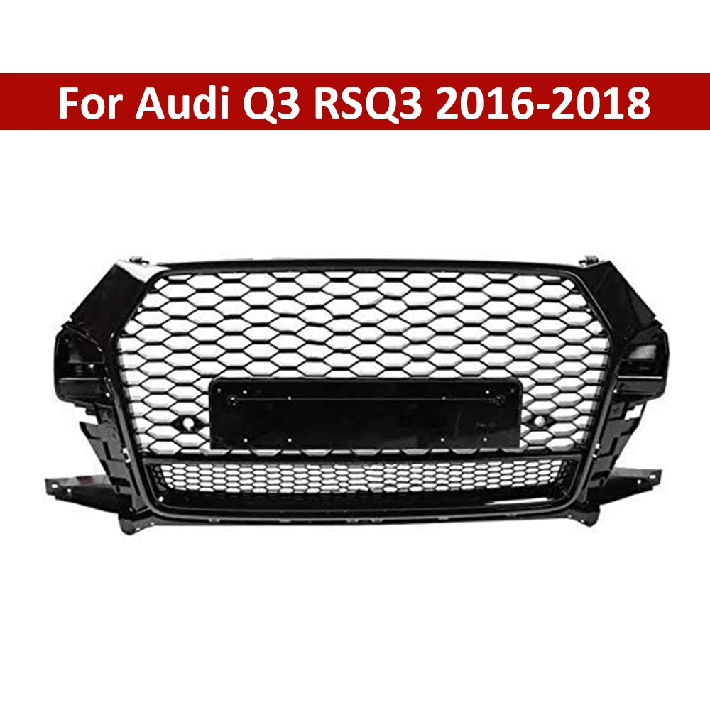

Car Front Grille For Audi Q3 RSQ3 2016 2017 2018 Racing Grill Car Upper Bumper Hood Mesh Body Kit Grid Modify for RSQ3 Style