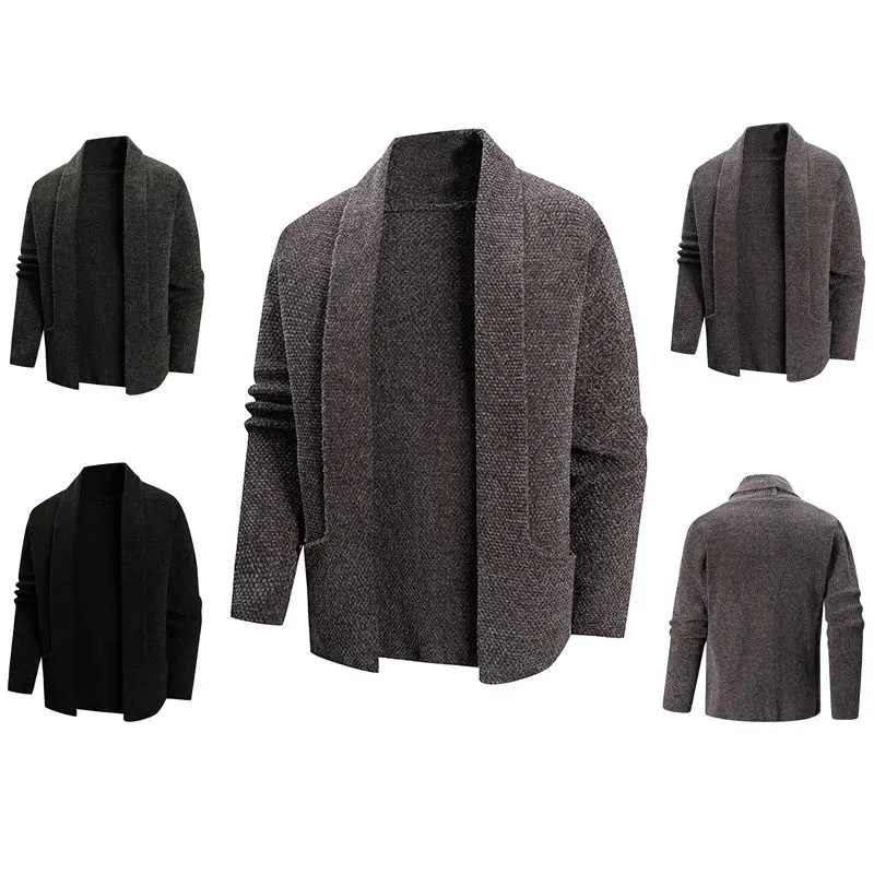 

Мужской вязаный свитер, кардиган, большой размер, повседневный Sle Long Sve, легкая ткань для ухода, простой дизайн, осень Faion 2025