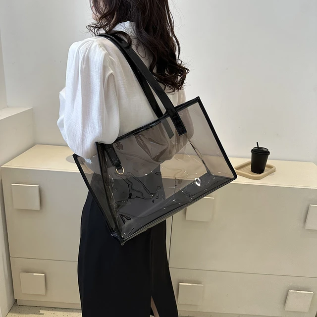 Large bag, 2024 soft bag, shoulder bag, PVC bag