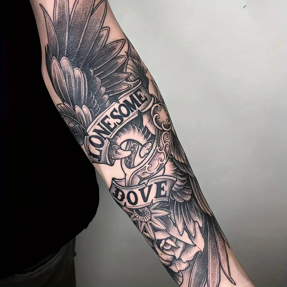 

6 large herbal tattoo stickers, lasting 7 to 15 days, waterproof and wear-resistant, with a realistic effect