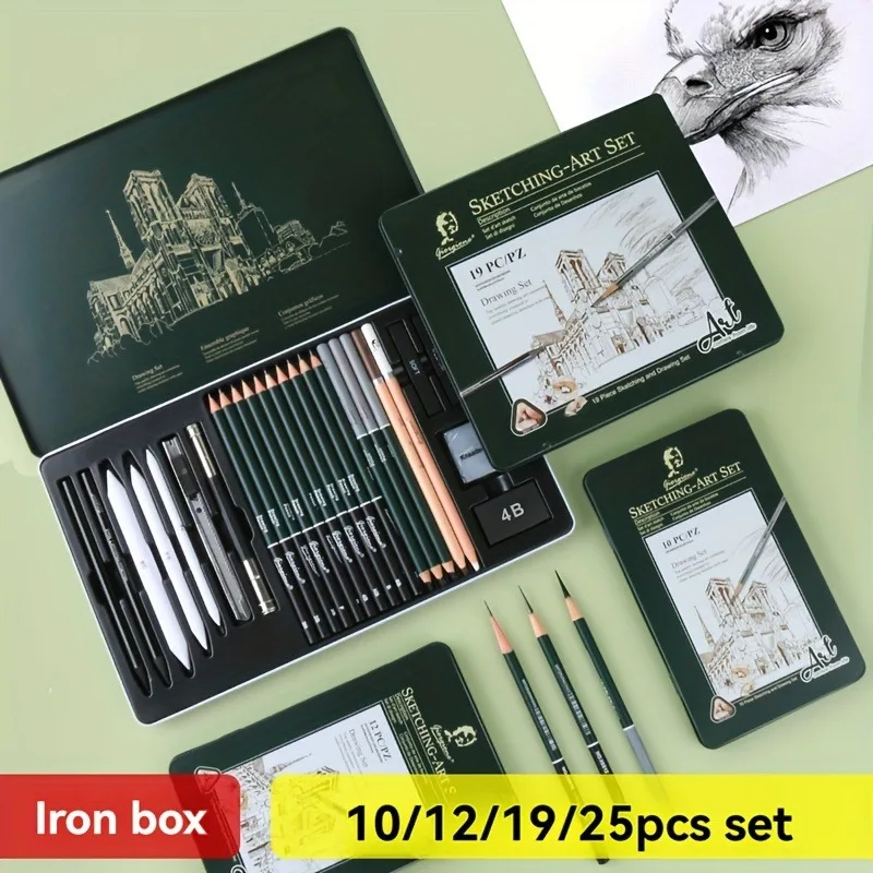 Sketching Pencil Set for, Lightweight Wooden Charcoal Drawing & Shading Pencils, Ideal for Art Students and Quick Sketches