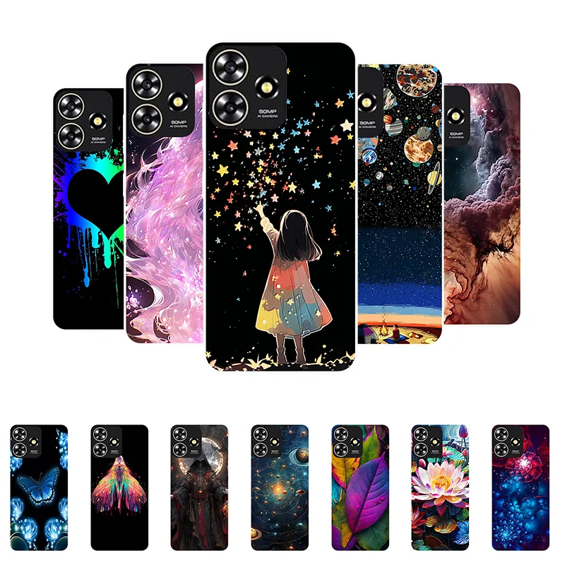 Para ZTE Blade V50 Smart Funda Flor  Chica  Silicona suave Bumper  Carcasa trasera  para Funda ZTE Blade V50 Smart V50Funda para teléfono inteligente