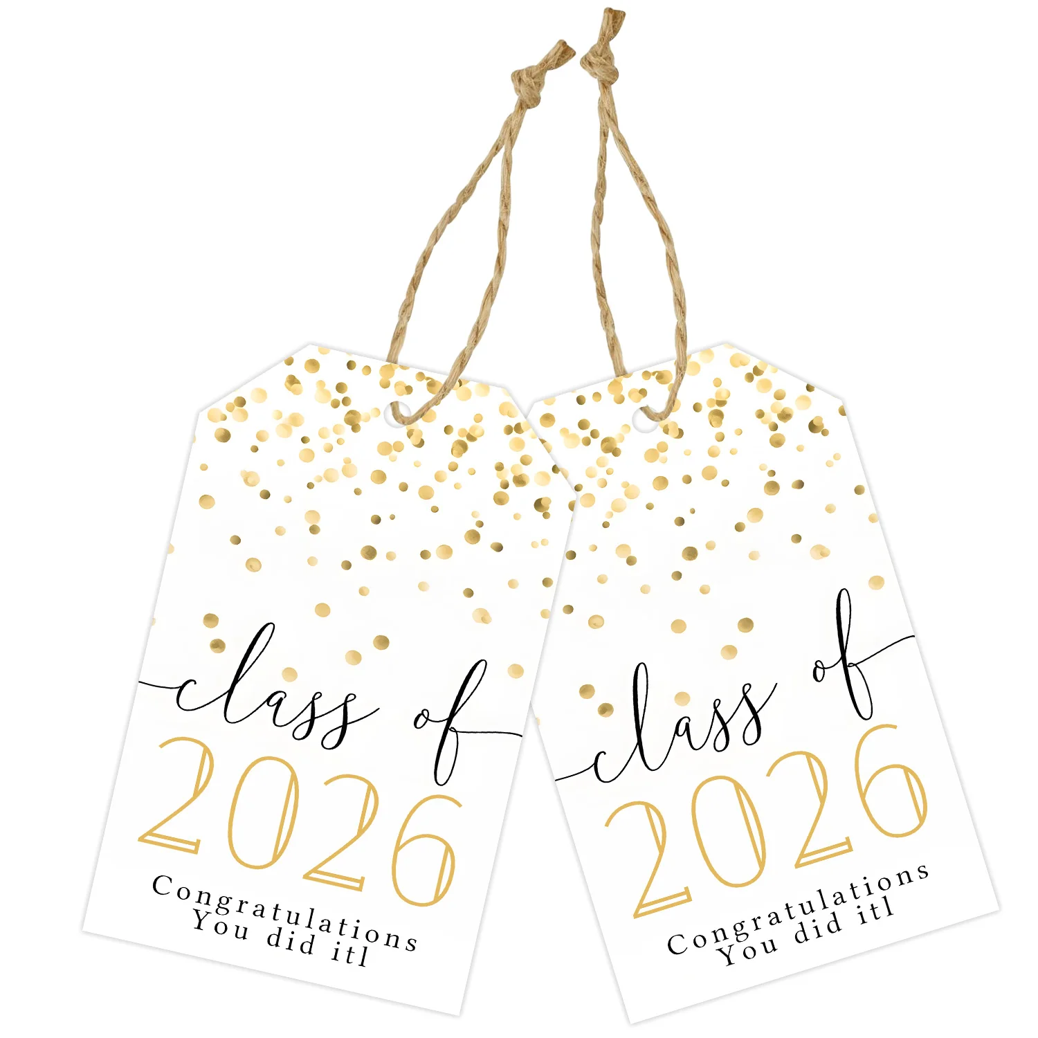 Gold Cass of 2026 Graduation Gift Card, You did it Graduatio
