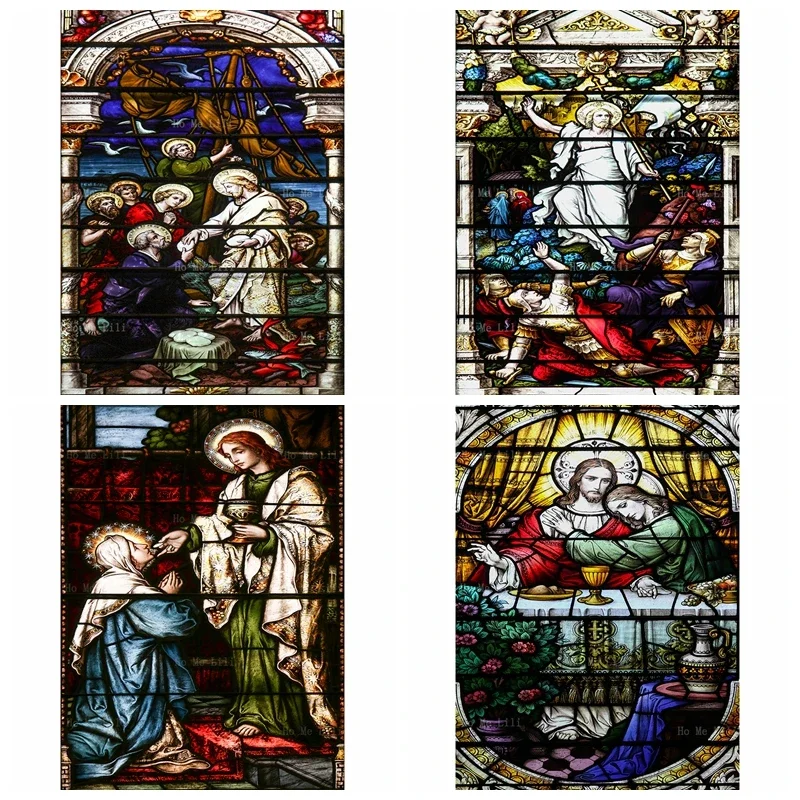 Mary Receiving Holy Communion Jesus Risen Peter The Resurrection Of Christ Institution Of Holy Eucharist Stained Glass Canvas