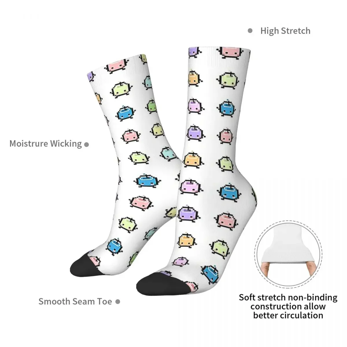 Stardew Valley Pastel Junimos Socks Harajuku Sweat Absorbing Stockings All Season Long Socks for Man Woman's Birthday Present