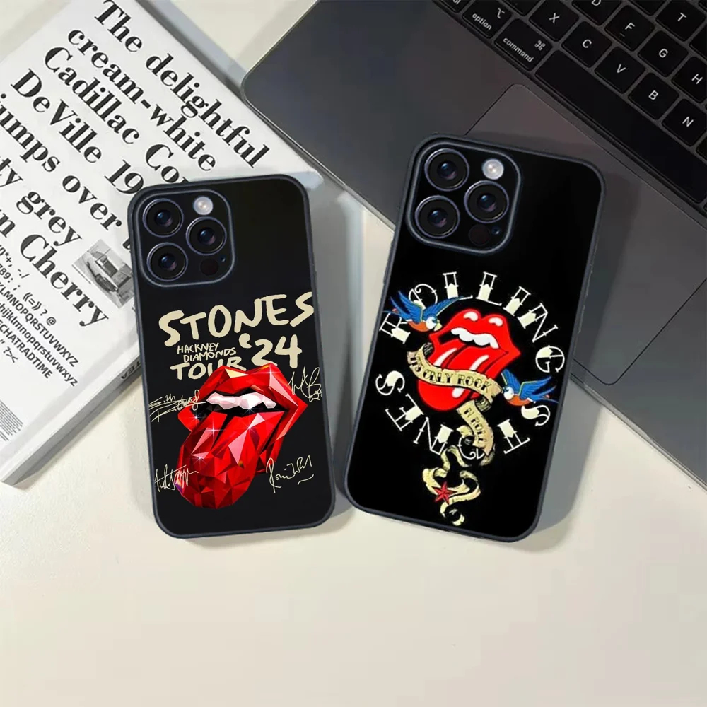 Band R-RollingS S-Stones Phone Case For IPhone 16 15 14 13 12 11 PRO MAX PLUS Mini TPU Soft To Skin-friendly Case