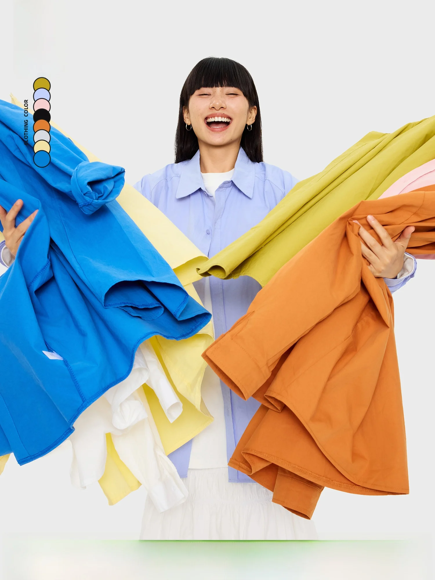 

OWOX Basic Pure Color Long Sve Cotton irt Loose Fit Casual Sle Turn-down Collar Spring Autumn ex Outerwear