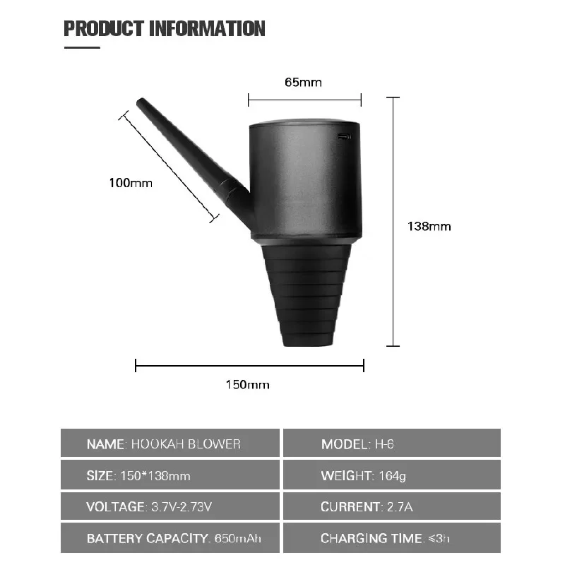 SMO Electric Hookah Suction Aid Automatically Blown Smoke Blower ABS Water Pipe Shisha Filter Motor Pipes Smoking Accessories