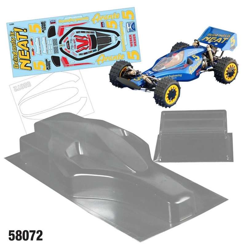 

Tamiya Avante, прозрачный корпус ПК, толщина 1,0 мм, с задним спойлером/наклейкой