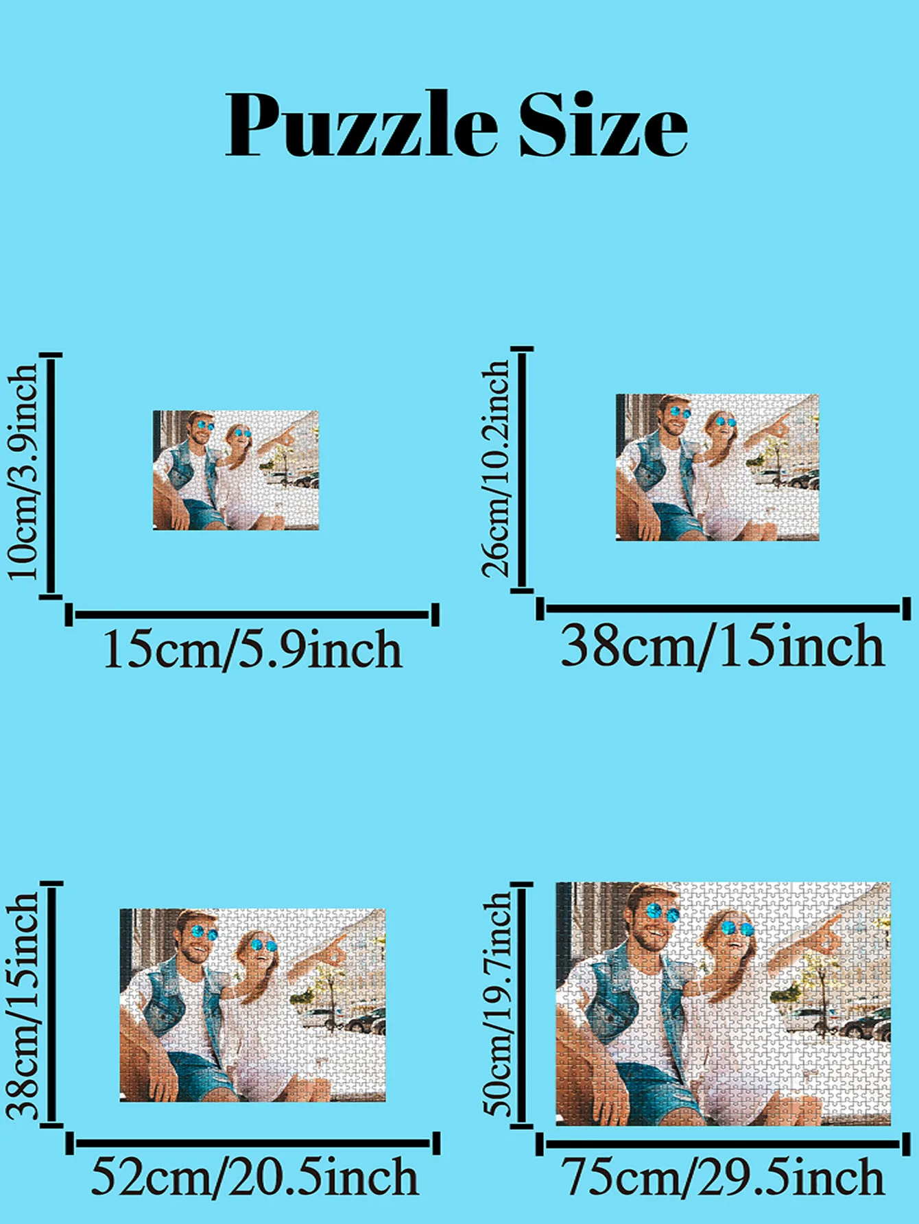 35/300pcs  Cool Customized Picture Personalised Decompression Puzzles Customizable Photo For Kids Toy Handmade Birthday