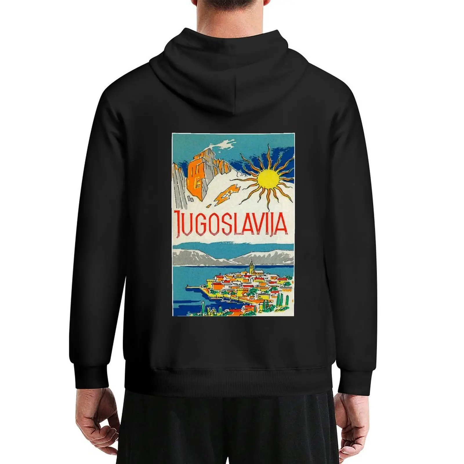 

Yugoslavia Vintage Retro Travel Poster Hoodie hooded shirt autumn autumn jacket men graphic hoodie