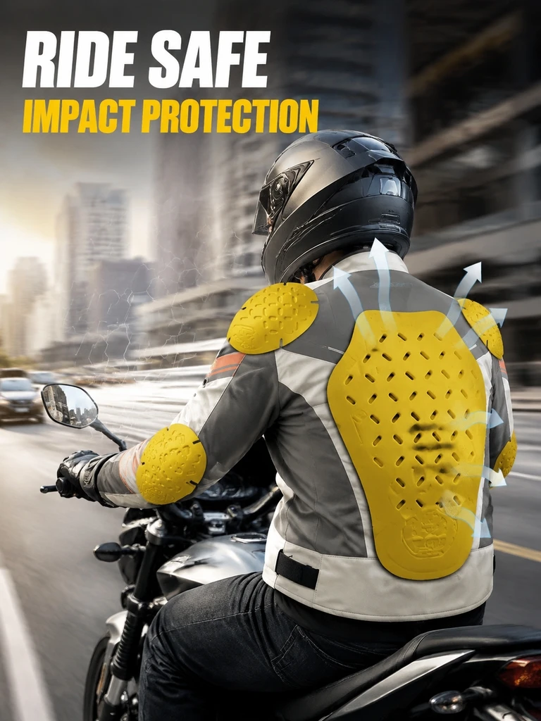 Motorcycle Armor Pads 5Pcs Shoulder Elbow Back Protector EVA Foam Jacket Lining for Motocross Racing Skiing Ice Skating Cycling