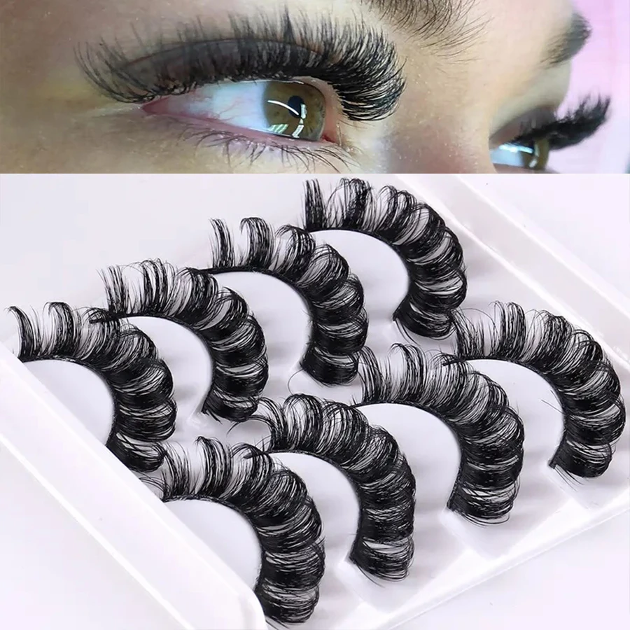 ロシア風エクステンションと自然な外観を備えたふわふわ3D人工手作りつけまつげ4組