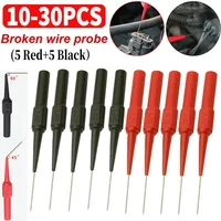 10-30PCS 30V Diagnostic Tools Insulation Piercing Needle Non-destructive Multimeter Test Probe 0.7MM Red/Black for Banana Plug