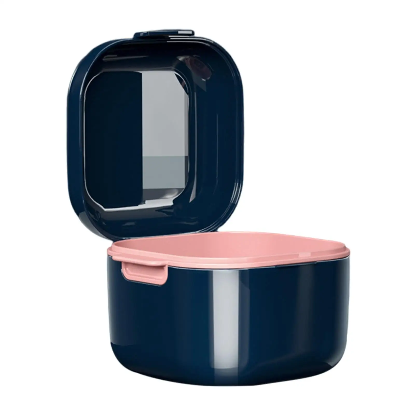 Denture Storage Box Durable PP Dentures Cup False Teeth Container for Travel Retainer Bath Cleaning