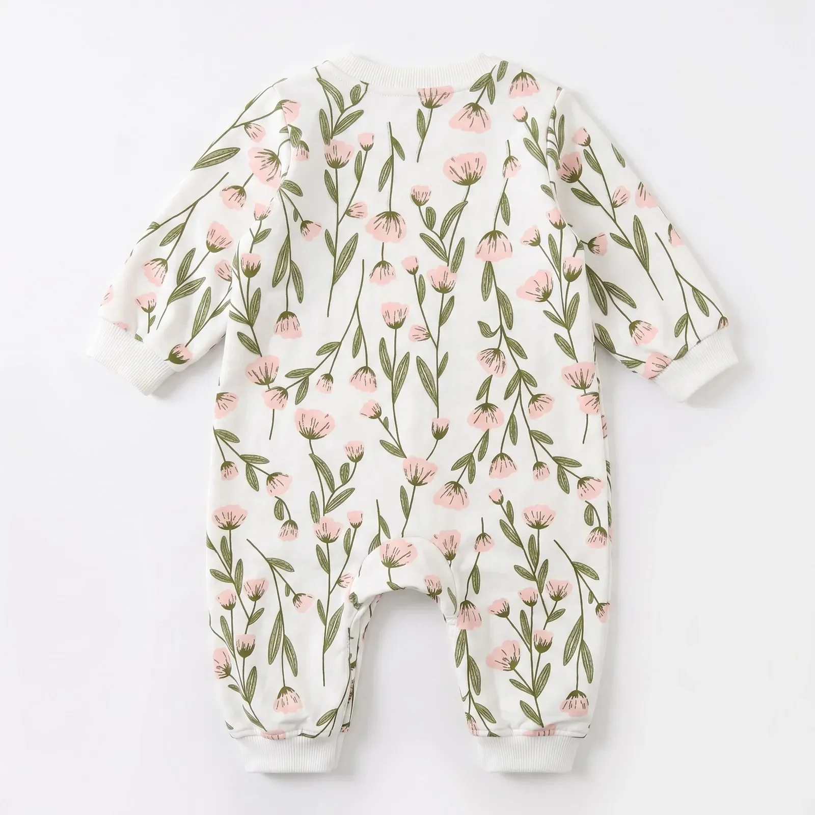 Baby Mädchen Frühling Niedliche Blumen-Strampler Langarm Säuglings-Jumpsuits Kleidung Herbst – Detail 5