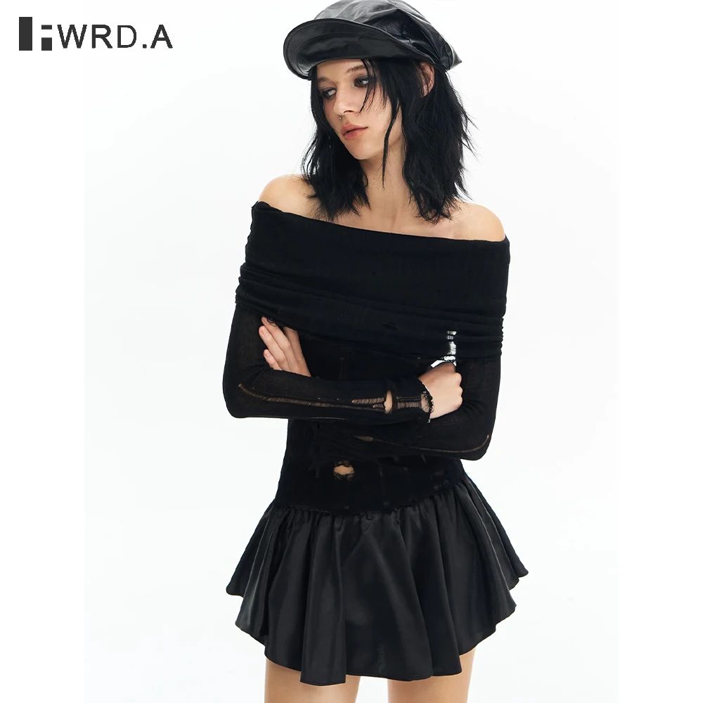 FWRD خمر الجرونج المتعثرة هامش قبالة الكتف الجوف خارج الصوف متماسكة المرأة الشارع نمط الجمالية السترة # FWRD6047