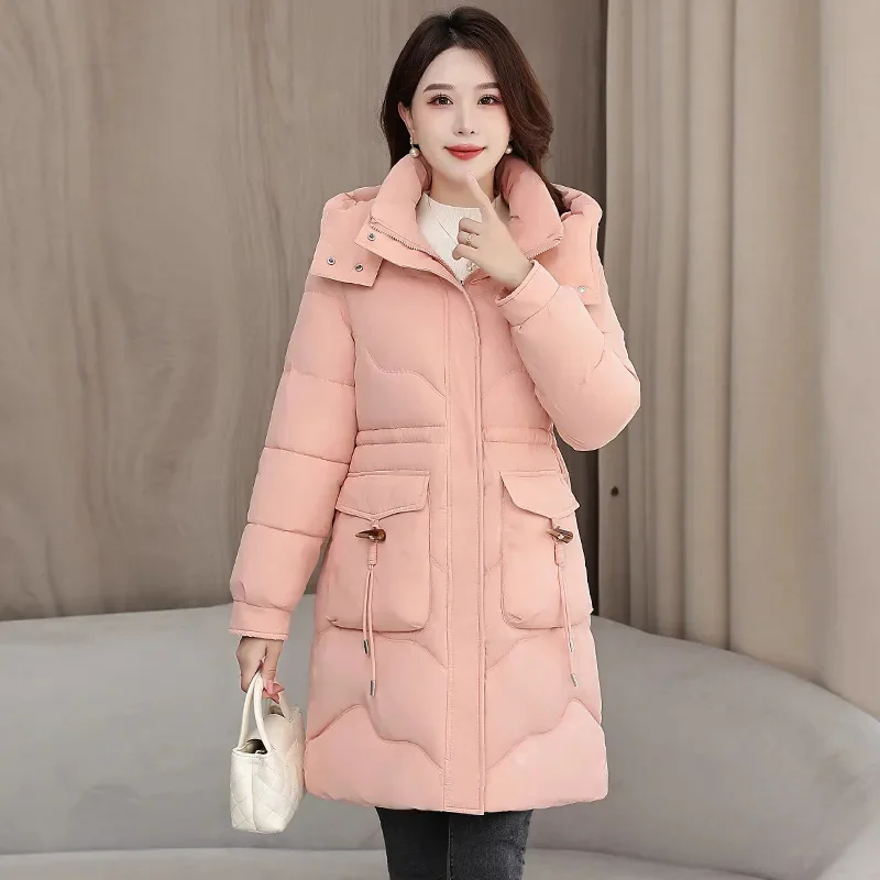 

Puffer Jackets 2025 Winter New Down Coat Women Parkas Long Mother's Warm Cotton-Padded Jacket Female Outerwear Fashion Overcoat