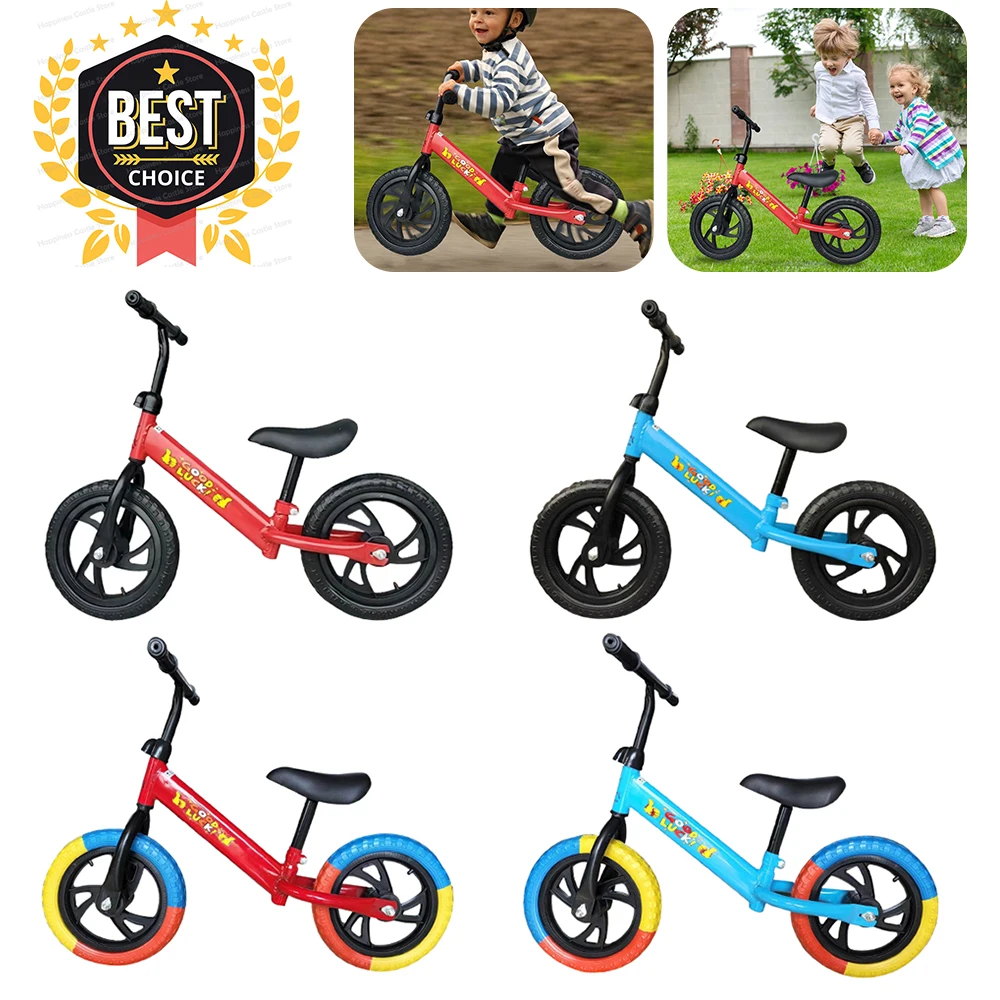 Kids Balance Bike Funny Toddler Training Bicycle Safe Lightweight Toddler Bike 12 In Wheel No Pedal Bike for 2-6 Boys Girls