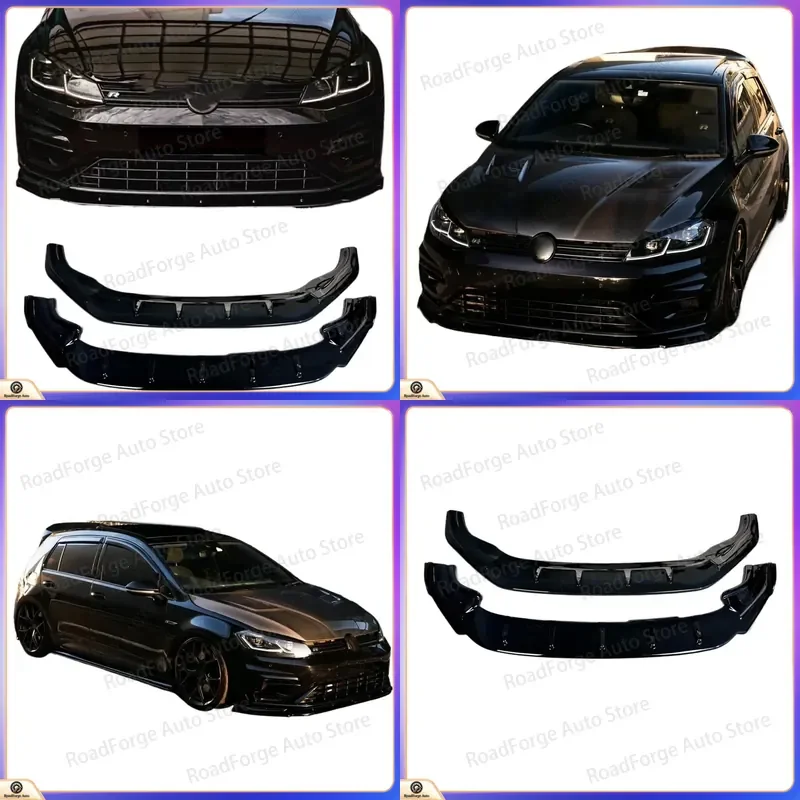 CS Style Front Bumper Lip Spoiler Splitter for Golf 7 7.5 MK7 MK7.5 R GTI R-Line 2013-2019 Front Lip Chin Body