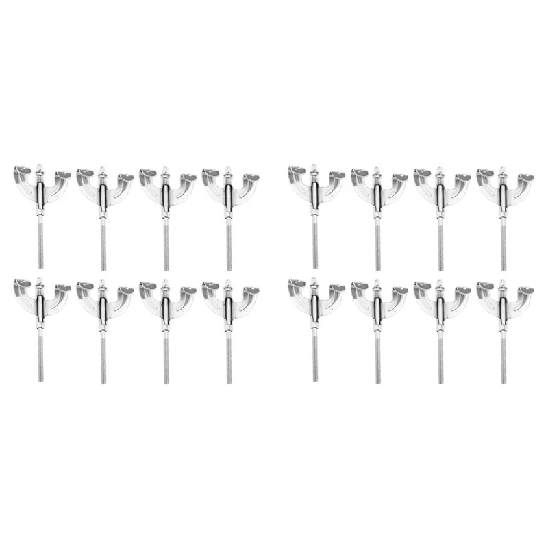 

16 Pieces Bass Drum Claw Hook With Screws And Tension Rods For Bass Drum Repair Parts Accessories